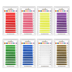 NATUHANA 12排彩色圓毛混合尺寸馬卡龍色彩虹色嫁接睫毛