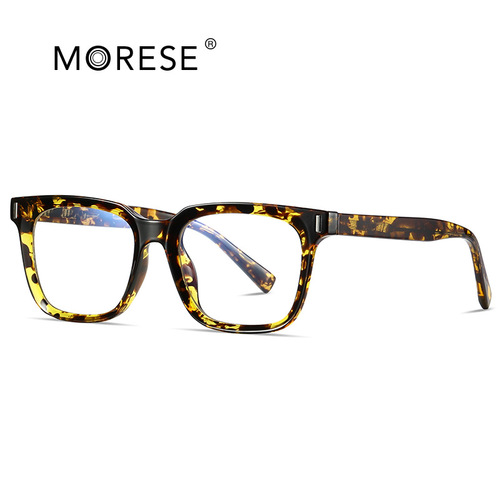 Korean version TR90 imitation plate anti-blue light glasses frame street shooting without makeup rivets large frame flat mirror CP insert 2091