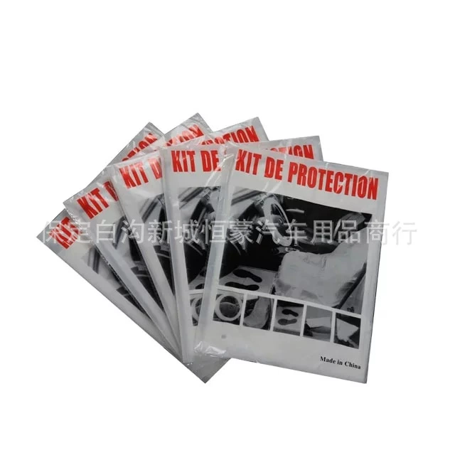 Одноразовый автомобильный комплект из трех частей Одноразовый чехол для сиденья Одноразовый чехол для рулевого колеса для автомобиля пластиковый чехол для сиденья