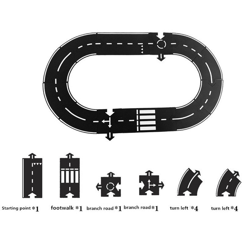 イン子供の車の高速道路スプライシングトラックパズルおもちゃ高速道路構築 PVC ソフトゴムおもちゃ|undefined