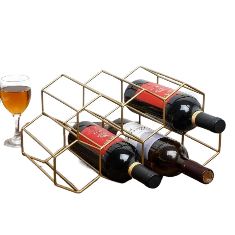 Estante de vino doméstico estilo nórdico simple estante de vino almacenar estante de vino de metal forjado ligero de lujo image 6