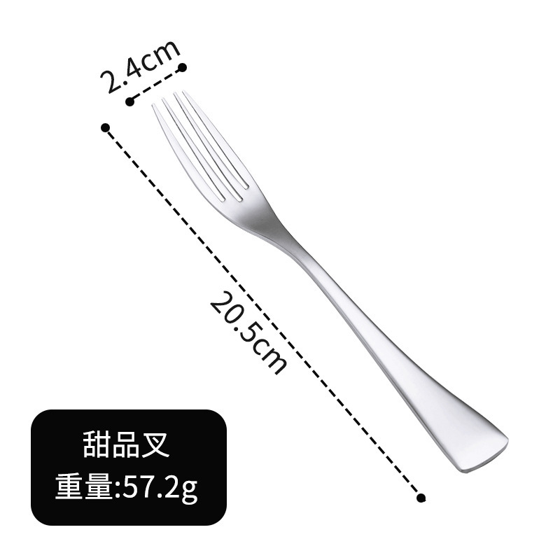 estilo coreano simple engrosado acero inoxidable set de cubiertos occidentales tenedor de frutas suministros de hotel de alta gama cuchillo de filete de cola de pescado tenedor cuchara