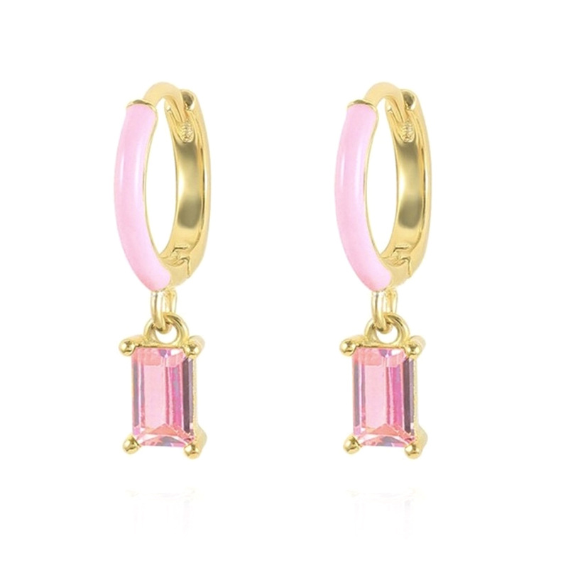 Époxy Diamant Goutte Boucle D'oreille De Mode Coloré Oreille Clips display picture 9