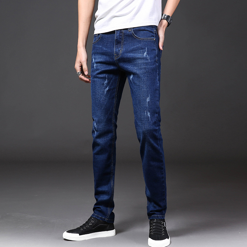 Jeans para hombres primavera y otoño nuevos pantalones casuales rectos para hombres de alta gama pantalones vaqueros para hombres Pantalones rectos de moda Nacional para hombres