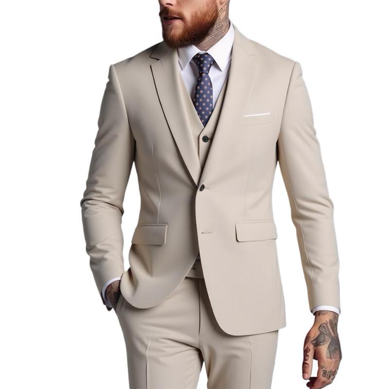 Cross-Border Men's Suits, Business Formal Wear, Casual Suits, Three-Piece Suits for Men, Work Wear, Groom's Wedding Suits, in Stock