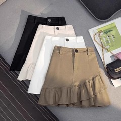 不規則なデニムスカート女性の夏の 2024 新しいファッションショートハイウエストスリム A ラインヒップスカート