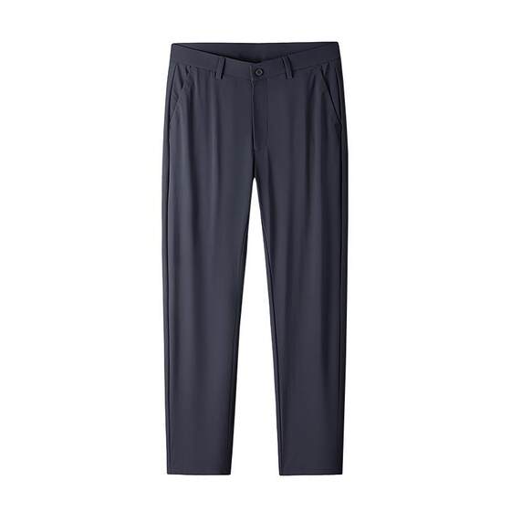 genuine goods Tommy Solid Color Casual Pants Men's New Spring Ice Silk Thin Loose Pants Dosing Straight Long Pants