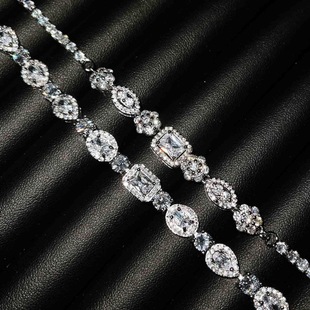 High -carbon drilling net red bracelet female INS niche design S925 pure silver cold wind imitation Mosang diamond bracelet female