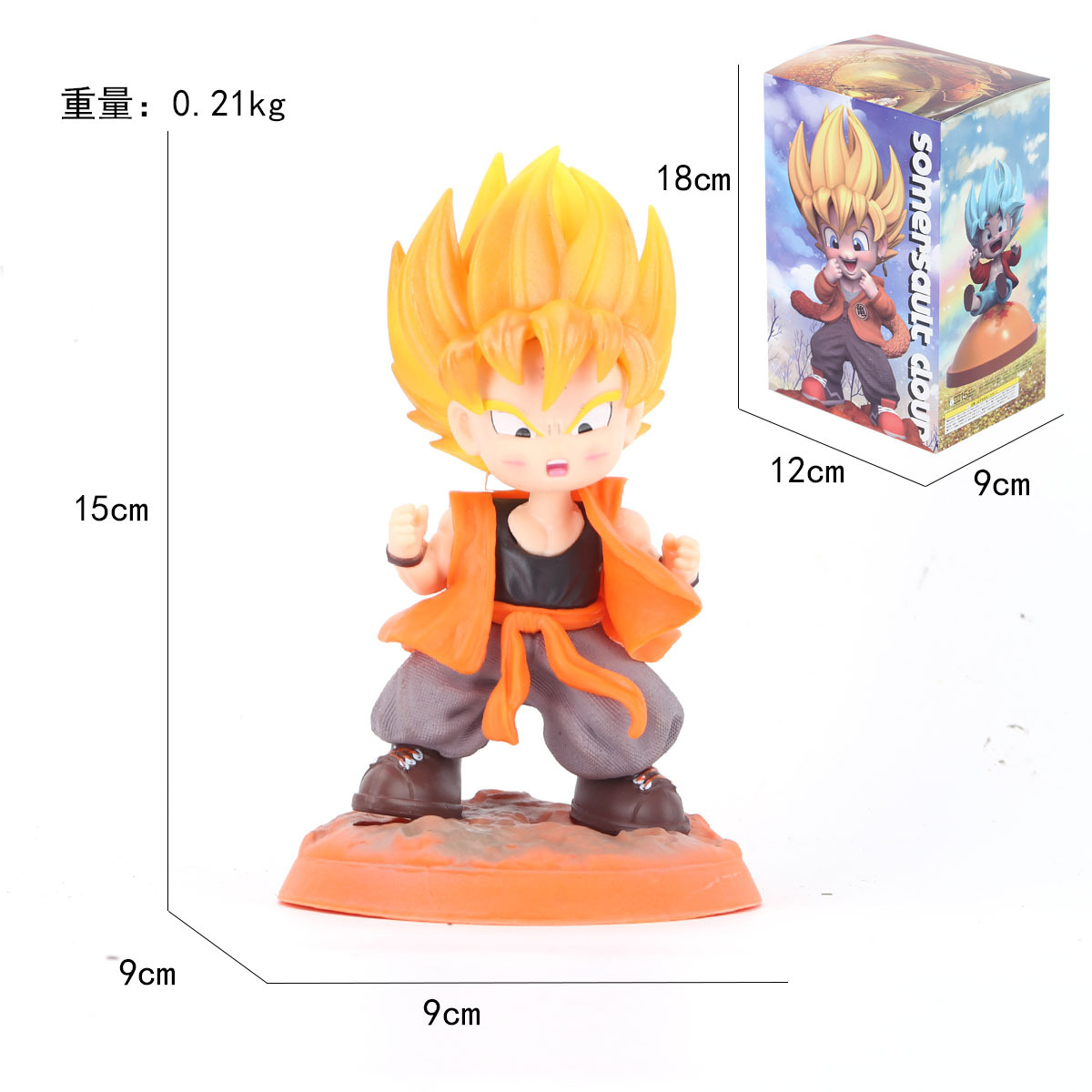 ドラゴンボールアニメのフィギュアスーパーサイヤ人悟空貝吉塔のデスクトップの置物の模型戦損超四悟吉塔