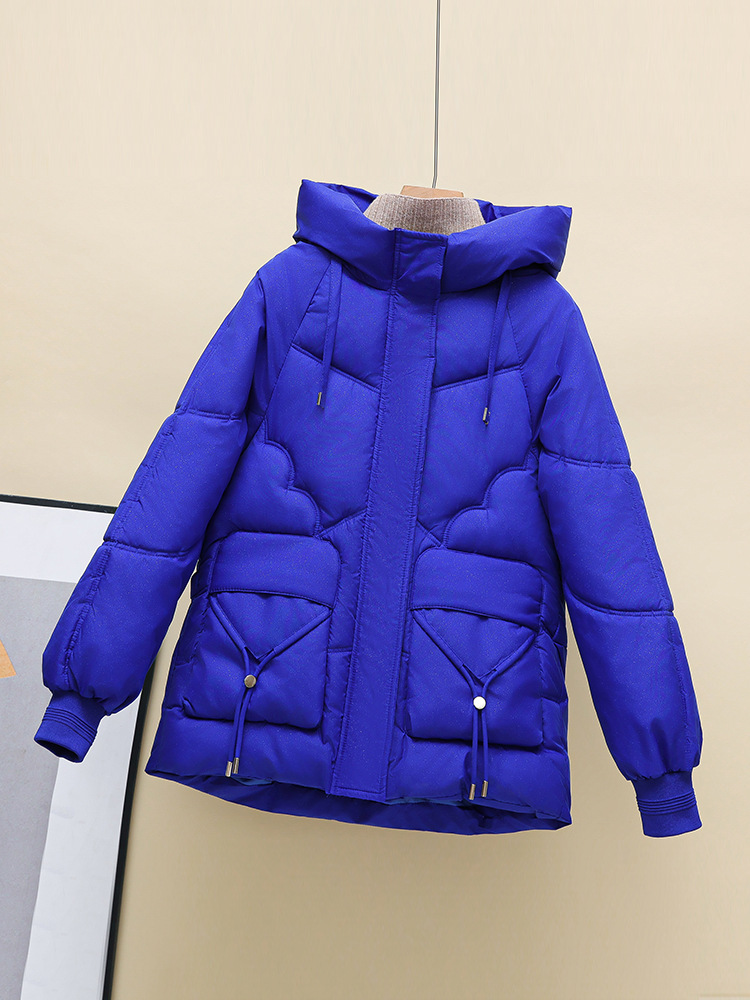 Chaqueta corta de algodón para mujer, estilo nuevo 2026, versión coreana con bolsillos grandes, corte holgado, abrigo de algodón grueso, chaqueta acolchada con capucha, algodón tipo plumón.