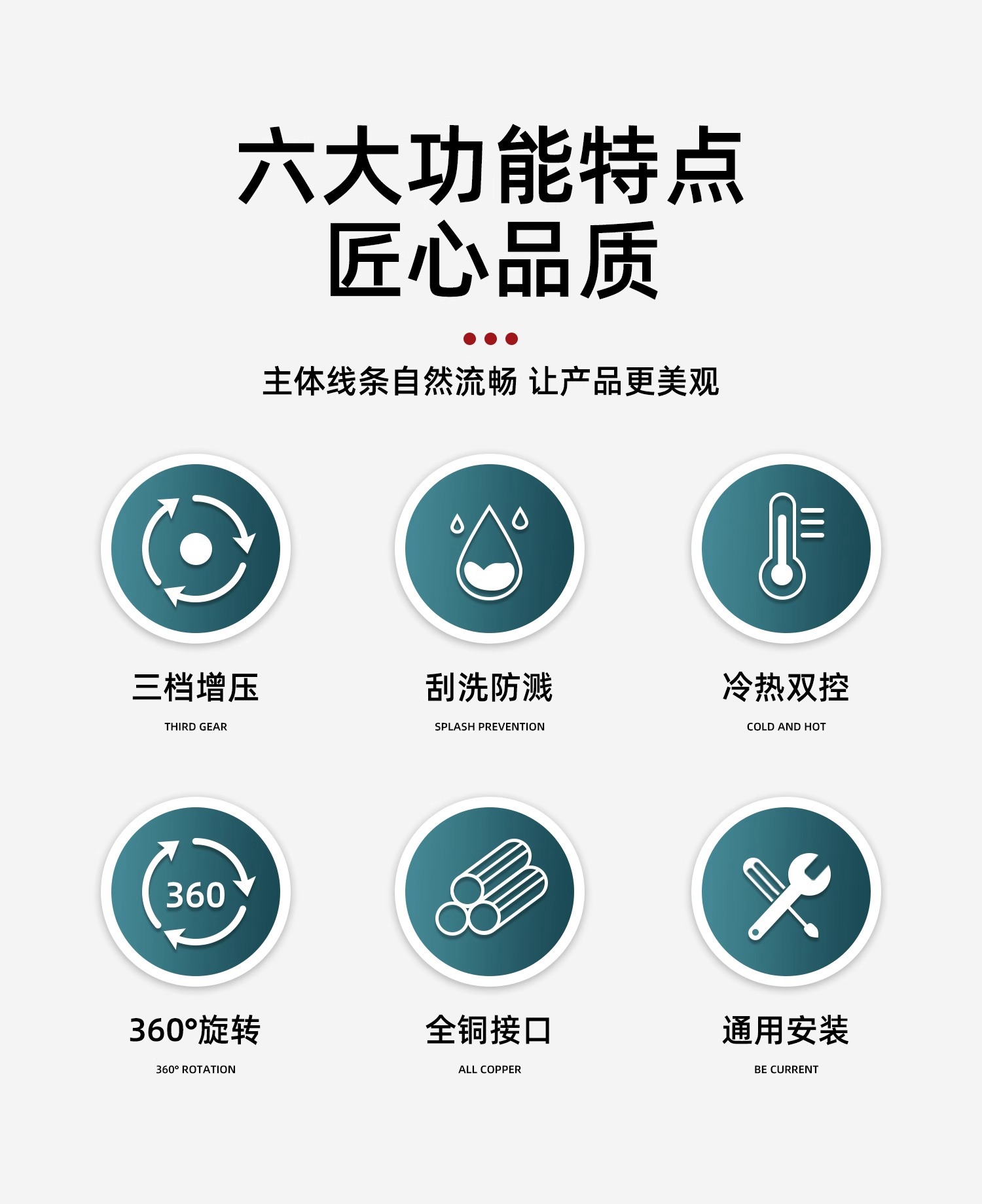 The universal splash-proof joint for kitchen faucet extenders is like a rotating bathroom sink bubble maker Specification drawing