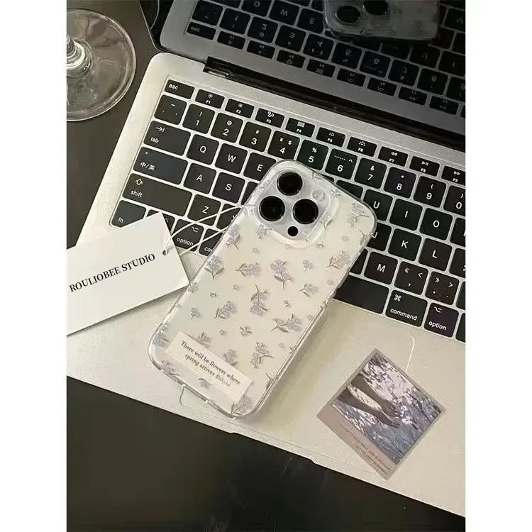 インスタ映えするApple 16ProMax用スマホケース iPhone15 白色花柄14 シンプル13/17|undefined