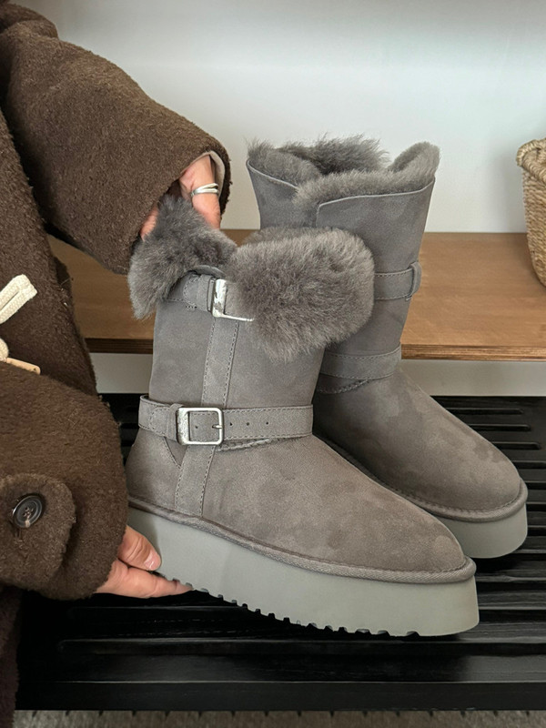 厚底皮毛一体长筒雪地靴子女冬季加厚保暖新款雪地棉靴|undefined
