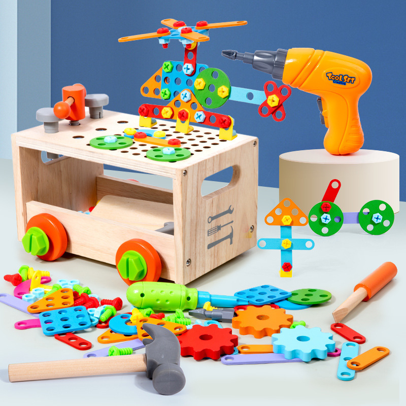 Caja de herramientas de desmontaje de tornillos de madera para niños CPC