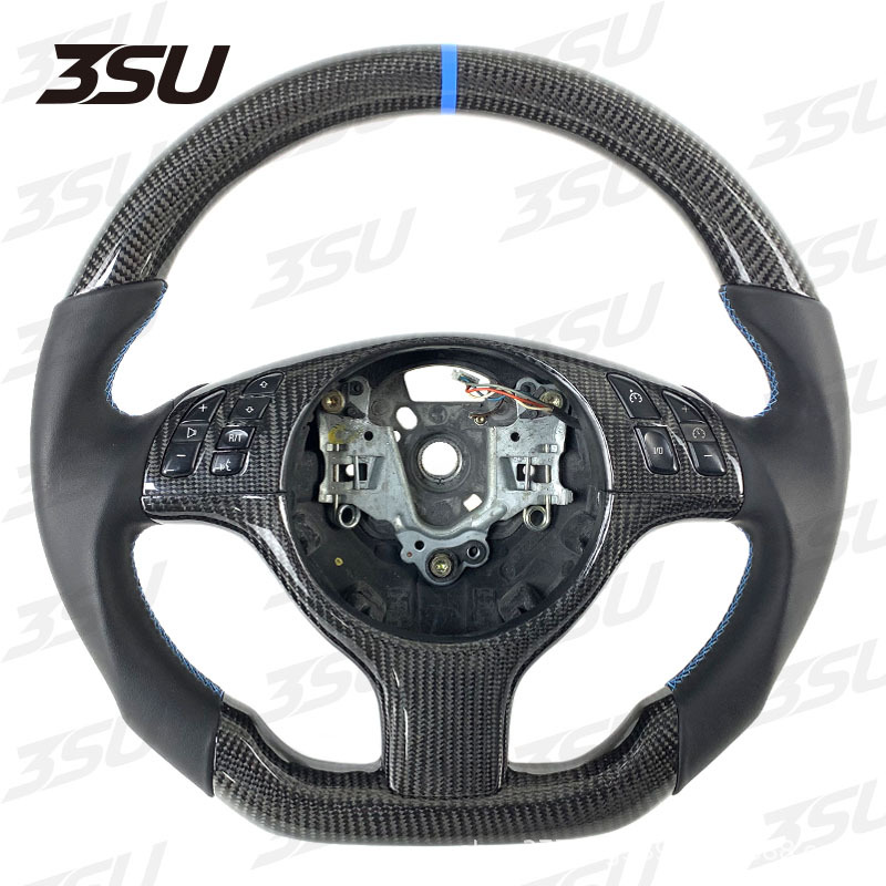 Suitable for Bmw E46 3 Series Leather Carbon Fiber Steering Wheel Upgrade Modified Sports Car Steering Wheel