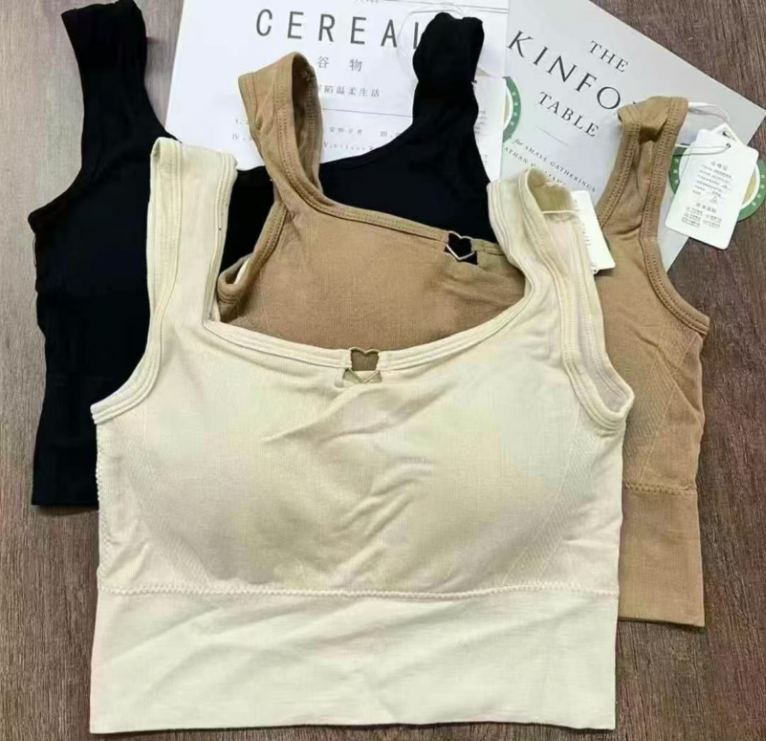 7761 chaleco de cinturón de cinturón de pecho almohadilla de hombro ancho correa de hombro exterior de camisa de punto dentro de una mujer pura simple hilo base