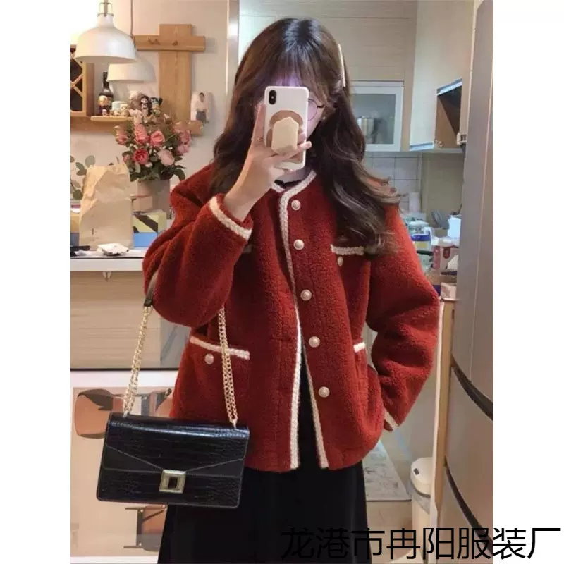 微胖MM新年红色小香赫本风黑色半身裙子女秋冬季小个子内搭套装