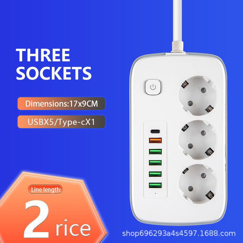 6USB 5USB + 1PD TYPE-C Carga estándar europeo regulación europea Amazon enchufe aprobado