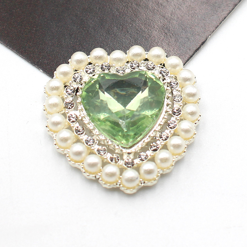 27mm銀色桃心真珠花盤合金部品diy髪飾り花盤ドリル頭飾りアクセサリー部品