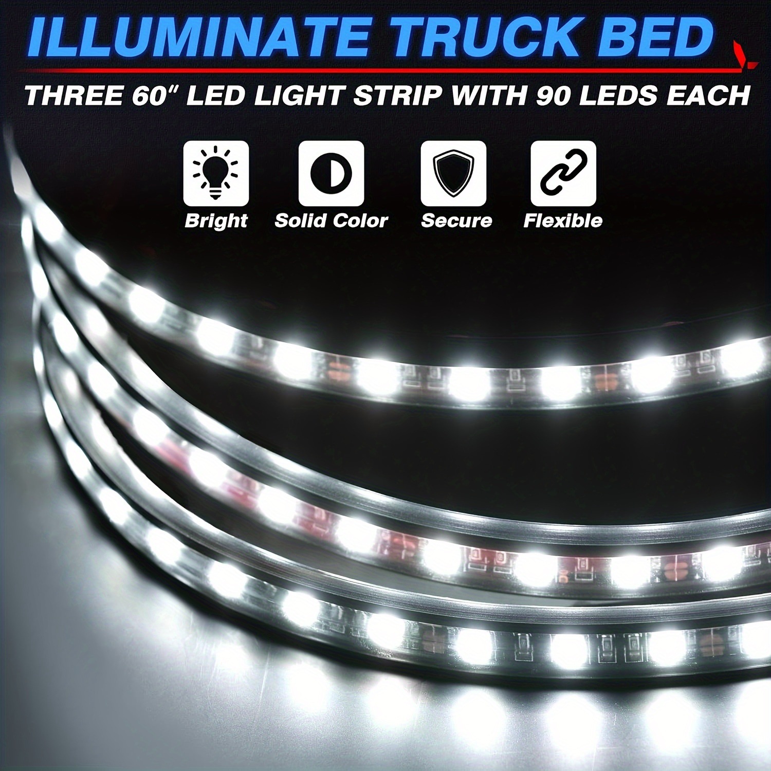 Pickup Truck Compartment Lighting with Tail Box Light Car Atmosphere Light Switch Control One-To-Three Trunk Light
