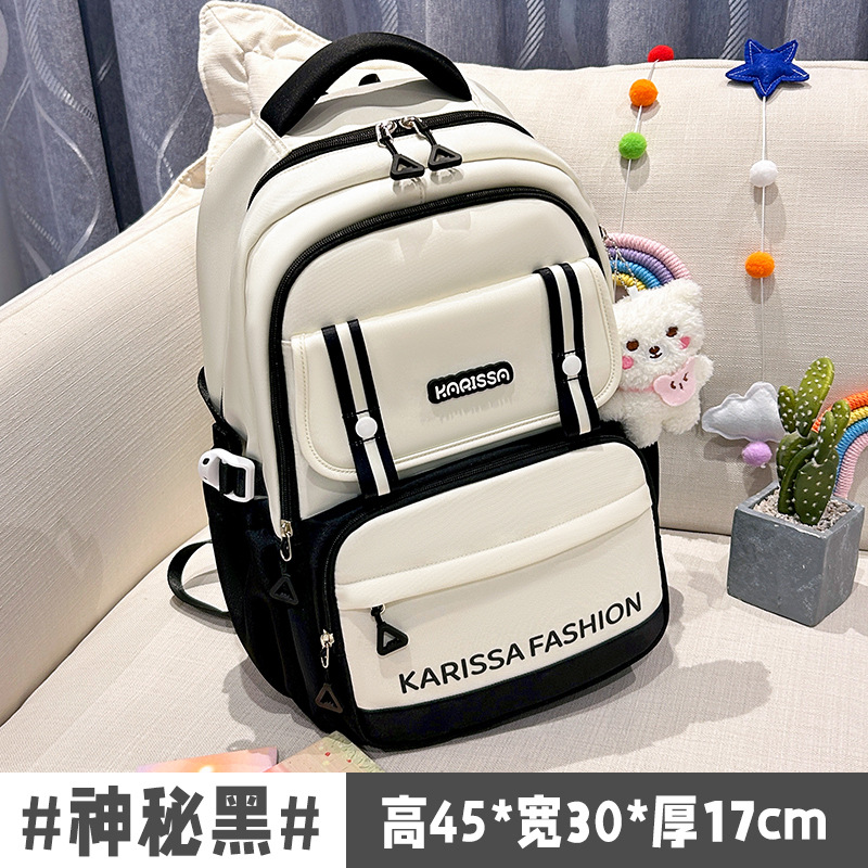 2025 mochila escolar para niñas de secundaria de gran capacidad, ligera y sencilla mochila para estudiantes universitarios