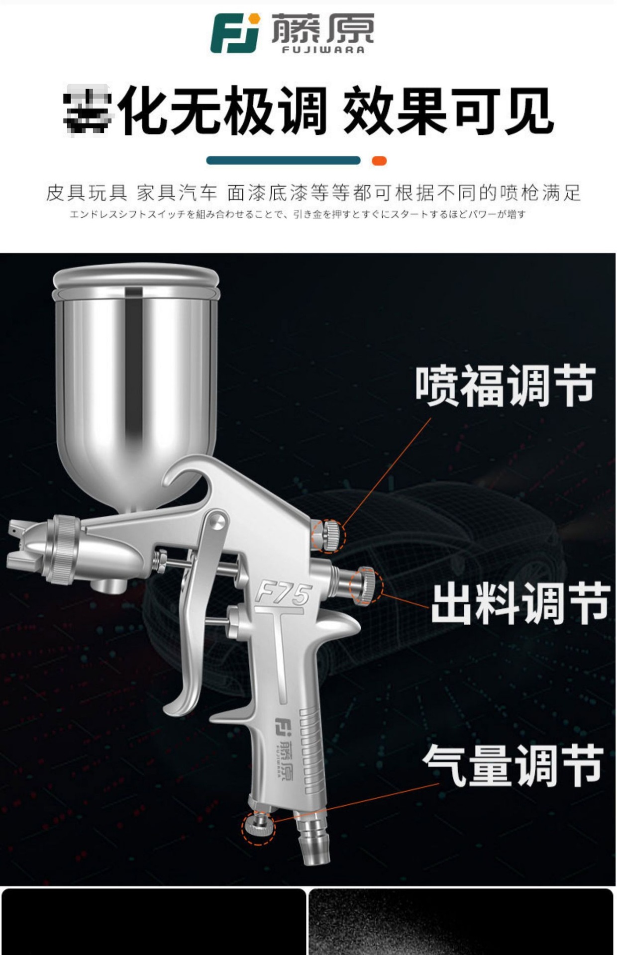 W-71 Car Paint Spray Gun Upper Pot W77 Pneumatic Tool High Atomization Spray Pot F75 Lower Pot Spray Wholesale