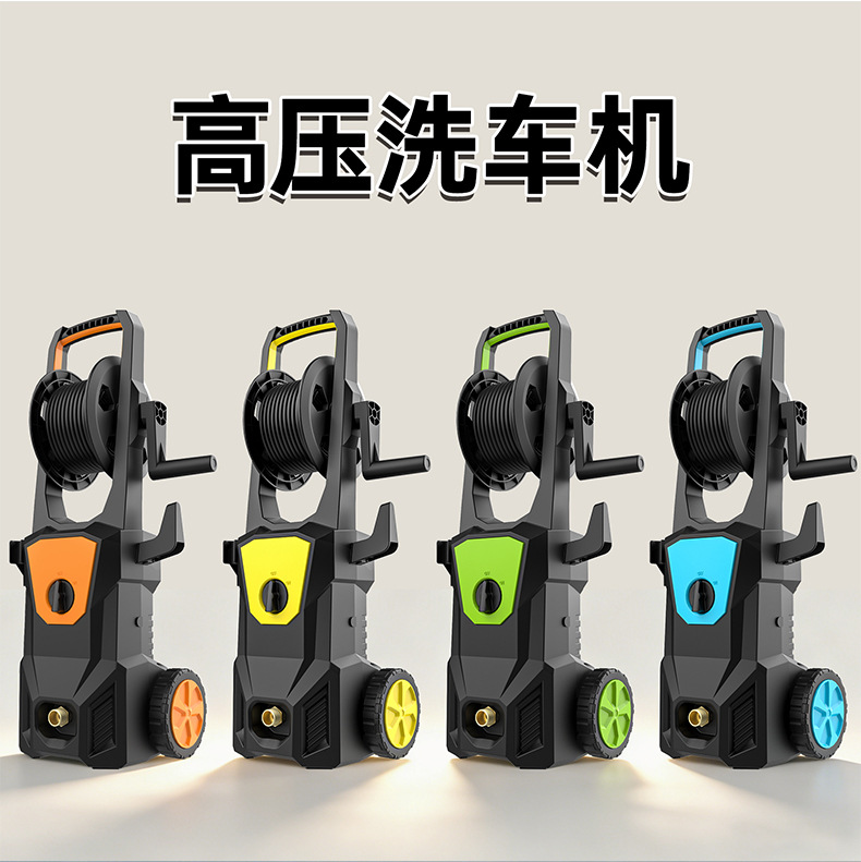 New cross-border high-pressure car washer for home use, 220V/110V, high-power, self-priming, dual-use, portable cleaning machine