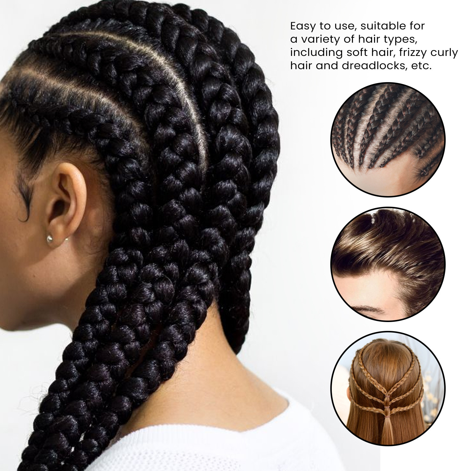 Lasts to  Prevent Moisture Loss, Moisturize Braid Setting, Natural Gloss Shape Gel Hair Wax_voghion.com