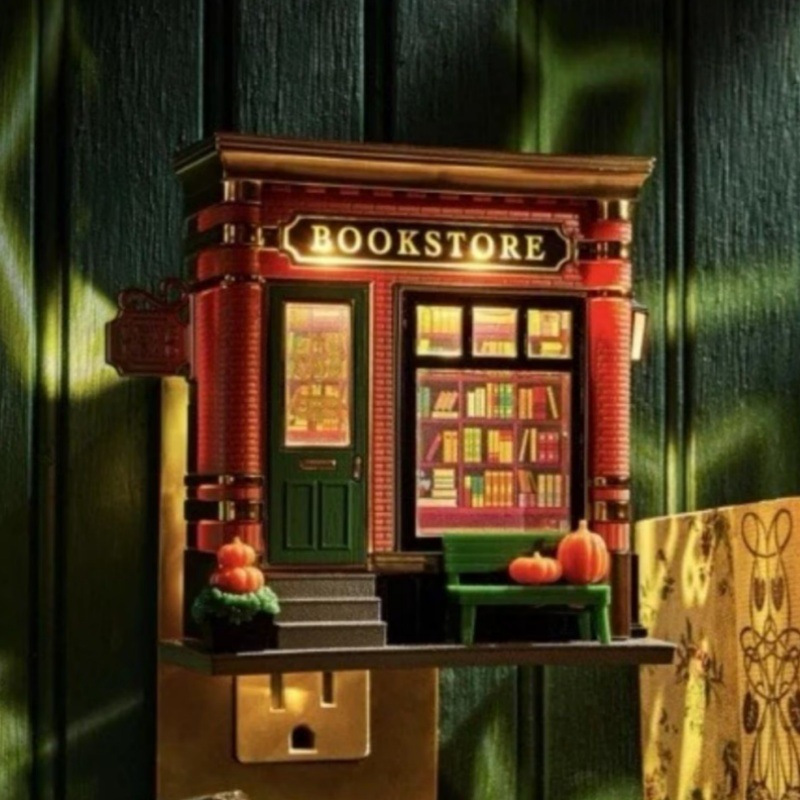 跨境新品Micro Night Light Bookstore微型夜灯书店氛围摆件小屋|undefined