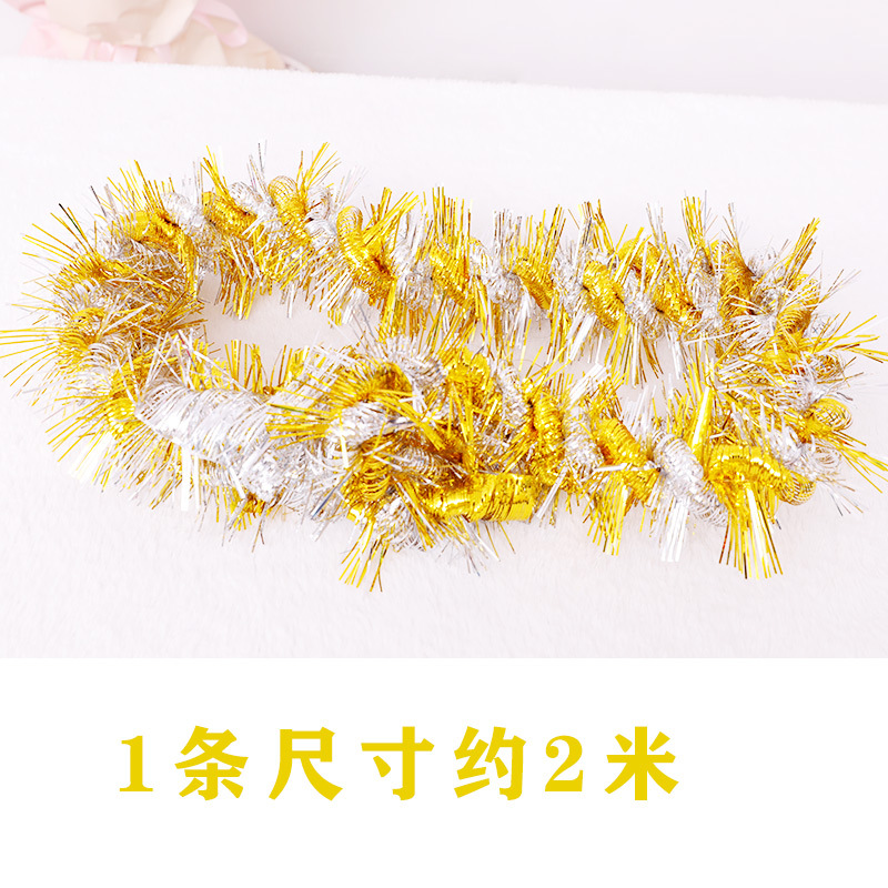 Venta directa de fábrica Festival celebración decoración doble dragón color raya lana raya Navidad cumpleaños diseño guirnalda color raya 2 M