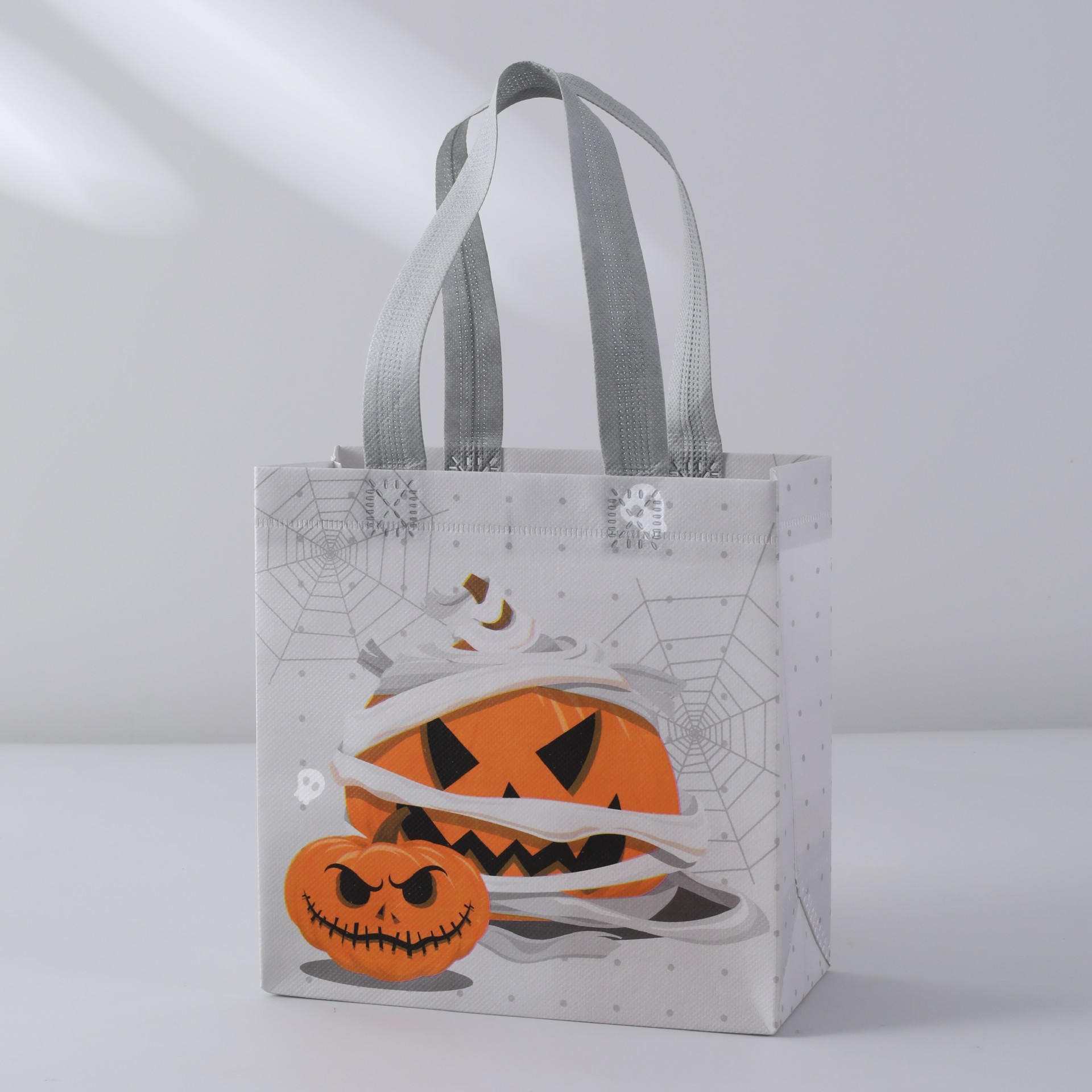 Bolsa de lienzo impresa de Halloween transfronteriza bolsa no tejida bruja calabaza bolsa de mano plegable impresión de gran capacidad
