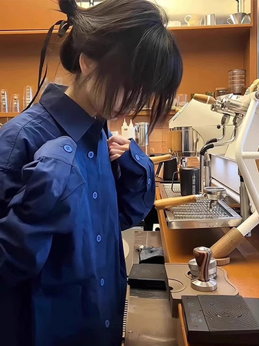 American Blue Couple's Shirts Men Retro Cleanfit Advanced Couple's Dress Shirts Long Sleeve Casual Outerwear