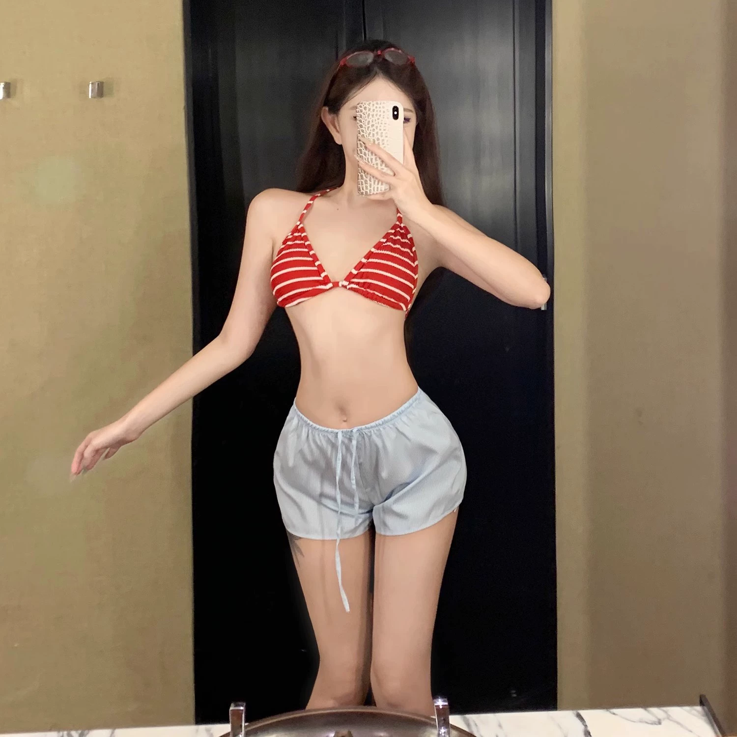 Пляжный купальник ретро, sexy сет, разделённый измеритель пляжа для студентов, комплект из 3 предметов