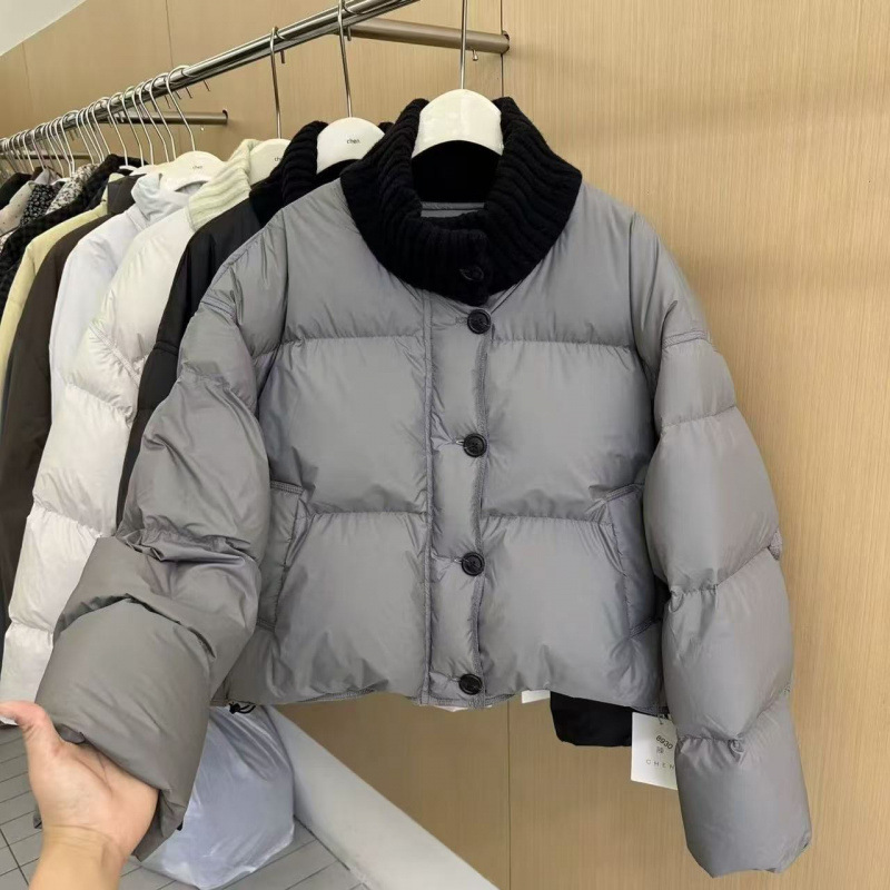 Knitted winter warm down jacket