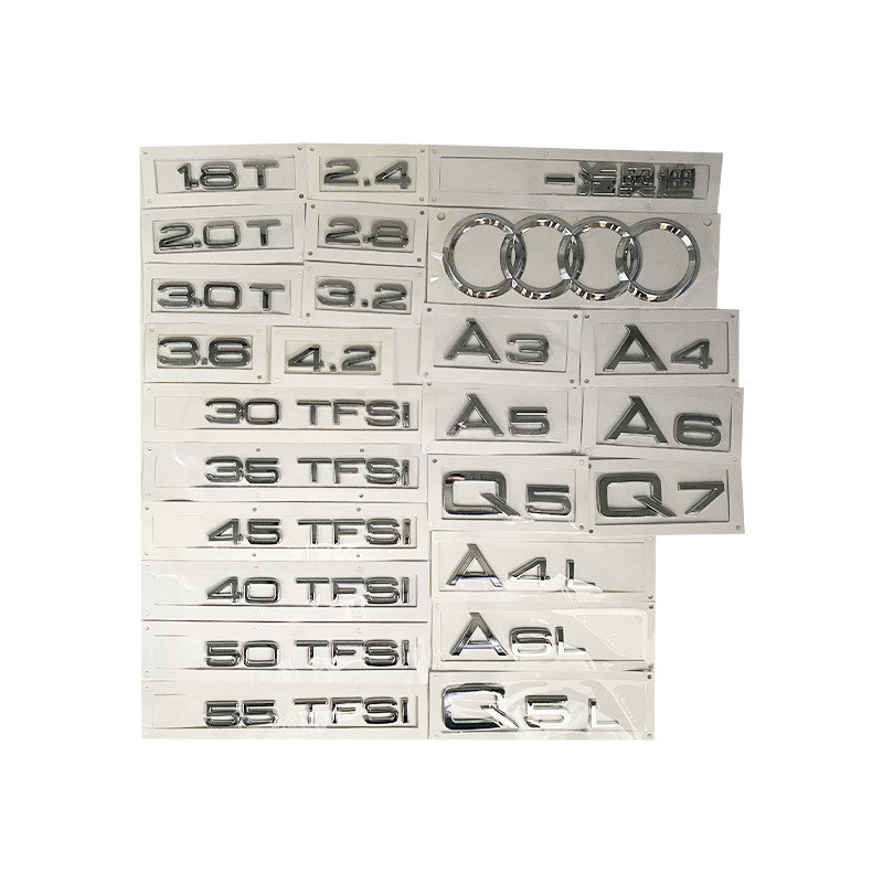 アウディ A3 A4 A6L A8 Q3Q5Q7 リアロゴ、排気量ロゴ、リアデジタルリアロゴ、4WDロゴに適しています。|undefined