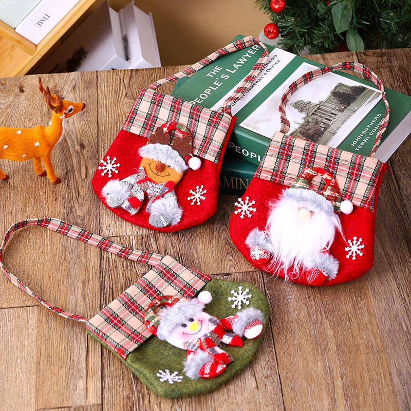 Christmas Cute Santa Claus Snowman Elk Cloth Party Festival Gift Bags display picture 2