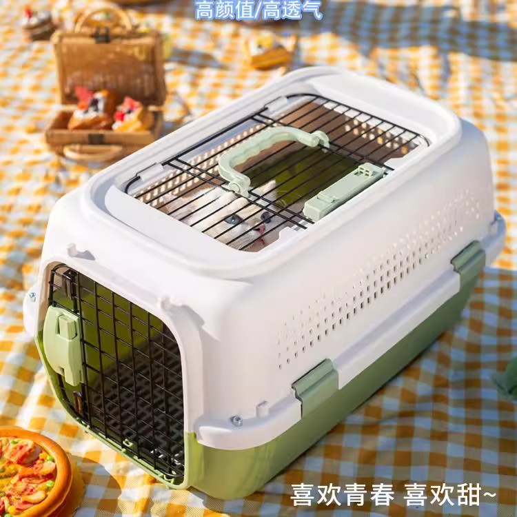 Caja de aire de mascotas Air China estándar de transporte de perros jaula de gato jaula de transporte portátil de automóvil artículos para gatos