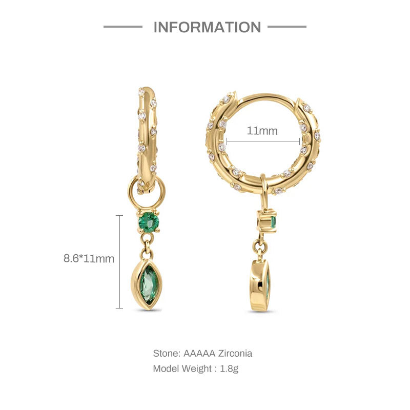 Fashion Geometric Sterling Silver Pearl Plating Artificial Gemstones Earrings