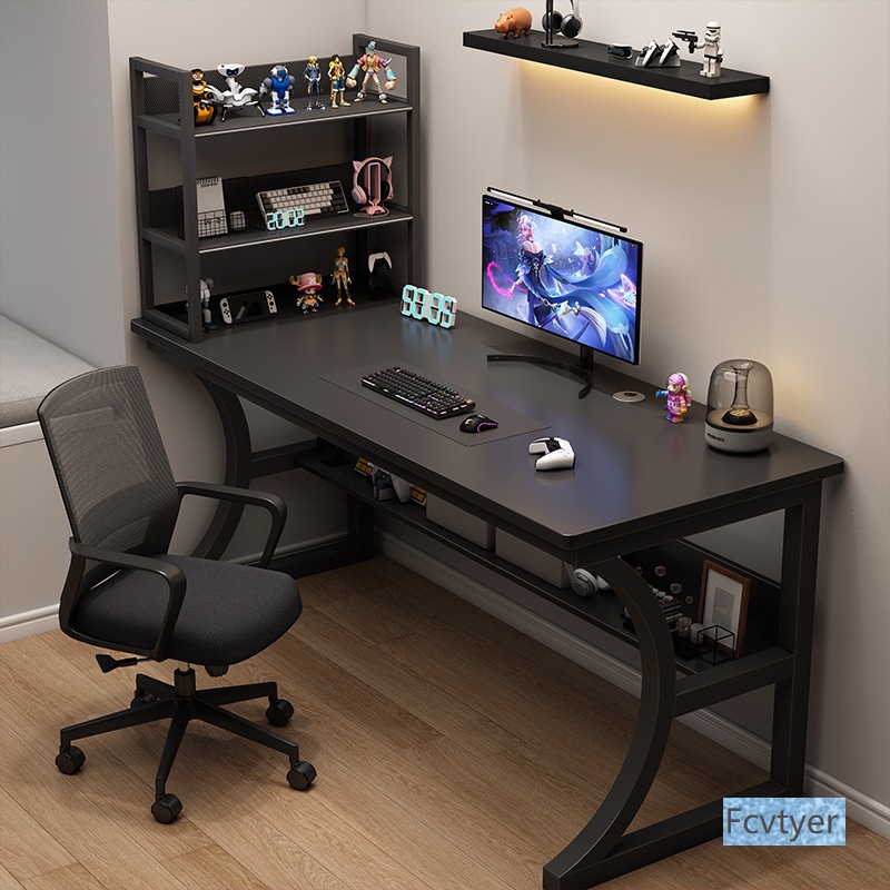 Computer Desk Desktop E-Sports Table Home with Storage Rack Office Desk and Chair Simple Desk Bedroom Study Writing Desk