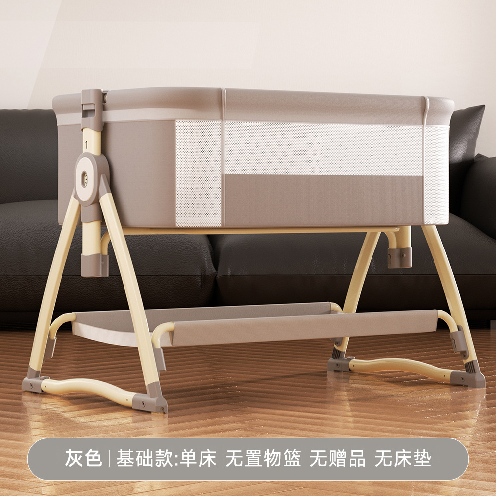 Cama de bebé móvil multifuncional cama de cuna plegable para recién nacidos mesa de pañales portátil empalmado cama grande cama de bebé