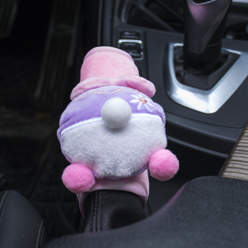 17#핸드브레이크 커버 - 보라색 오리 엉덩이 - 피부 친화적인 플러시 천 - 핑크