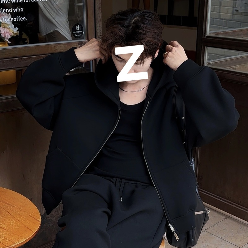 轻熟男女同款休闲连帽套装时尚情侣简约宽松重磅两件套潮卫衣|undefined