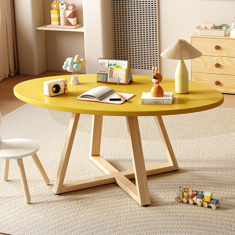Toy Table, Solid Wood Small Table, Side Table, Dining Round Table, Multifunctional Dining Table, Children's Room Table, Children's Desk, Study Table