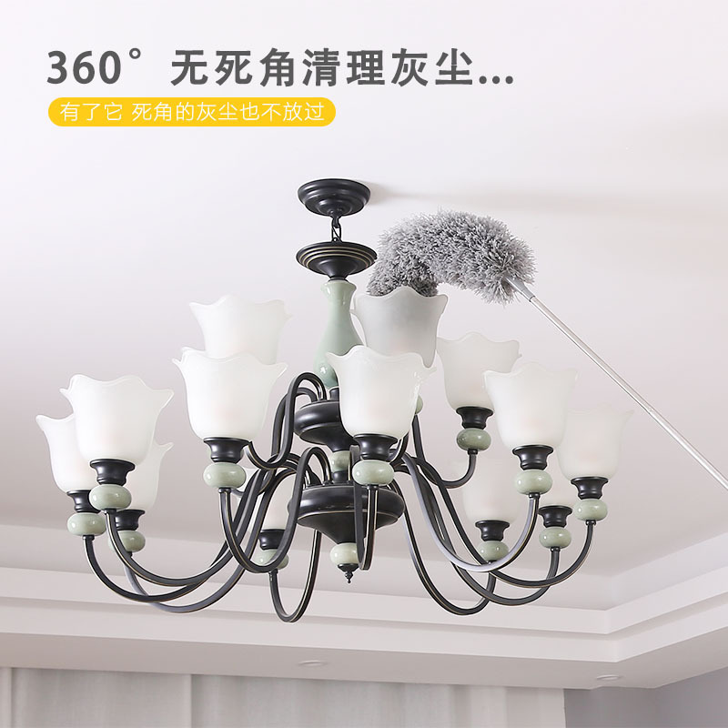 2.5m dust duster, retractable curved roof spider web, feather duster, ceiling dust sweeper
