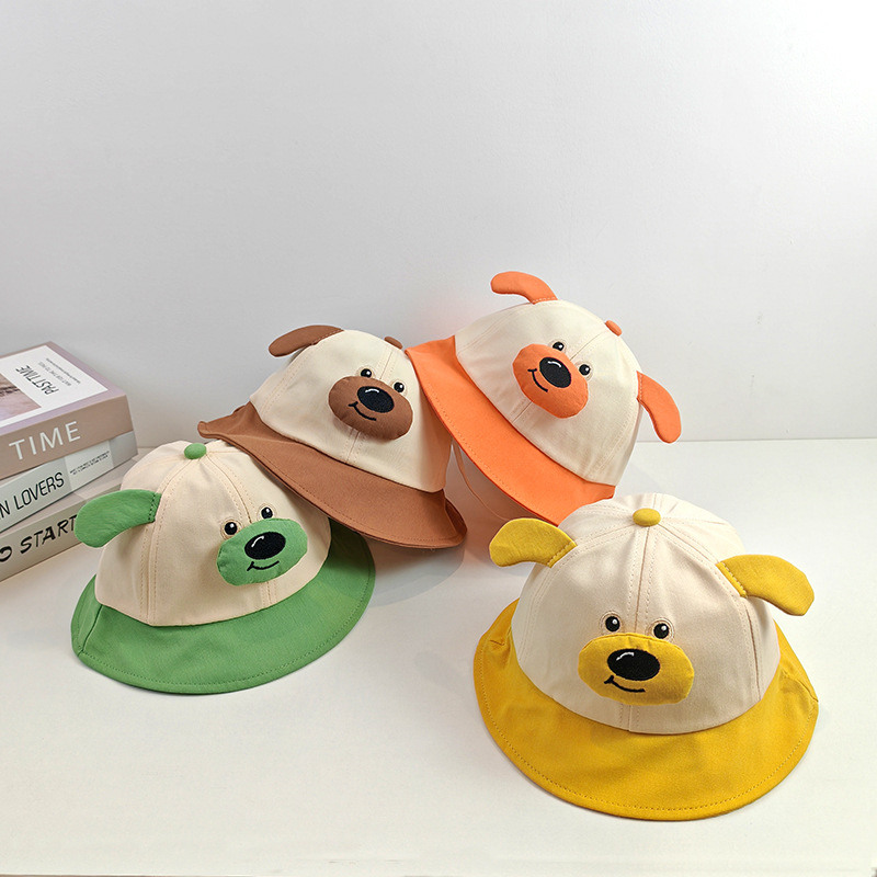 Sombreros para bebés primavera y otoño delgados bonitos dibujos animados sombreros de pescador de protección solar de verano para bebés de verano para niños pequeños