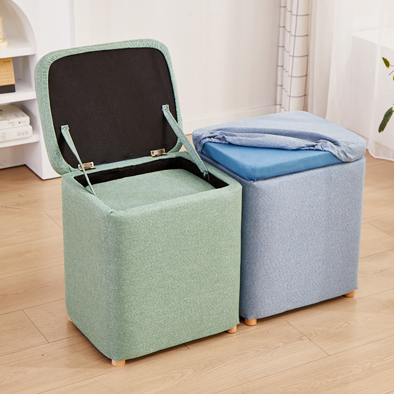 9U实木多功能收纳凳储物凳可坐家用柜门口梳妆化妆凳换鞋凳客厅茶