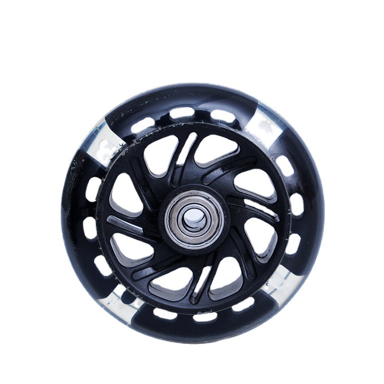 Source Factory 4inch Flashing Crystal Wheel 100mm Silent Swing Car Children's Car Auxiliary Wheel Stroller Furniture Caster Wheel