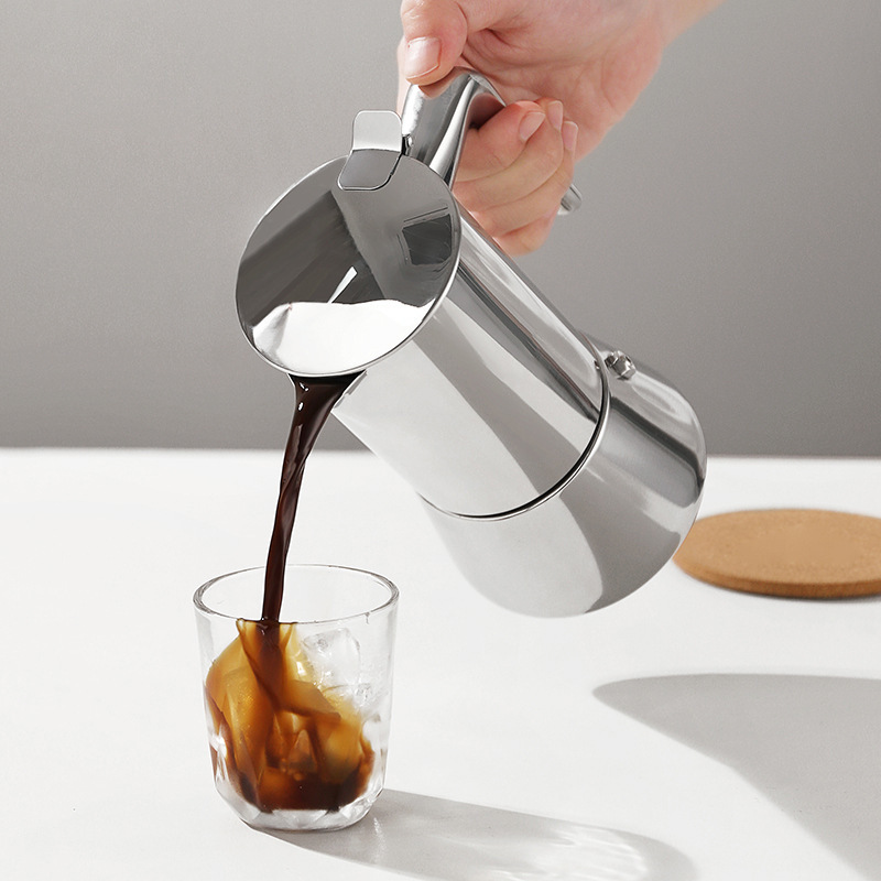 Highwin Stainless Steel Moka Pot Italian Espresso Pot Cross-border Explosive Household European Coffee Maker