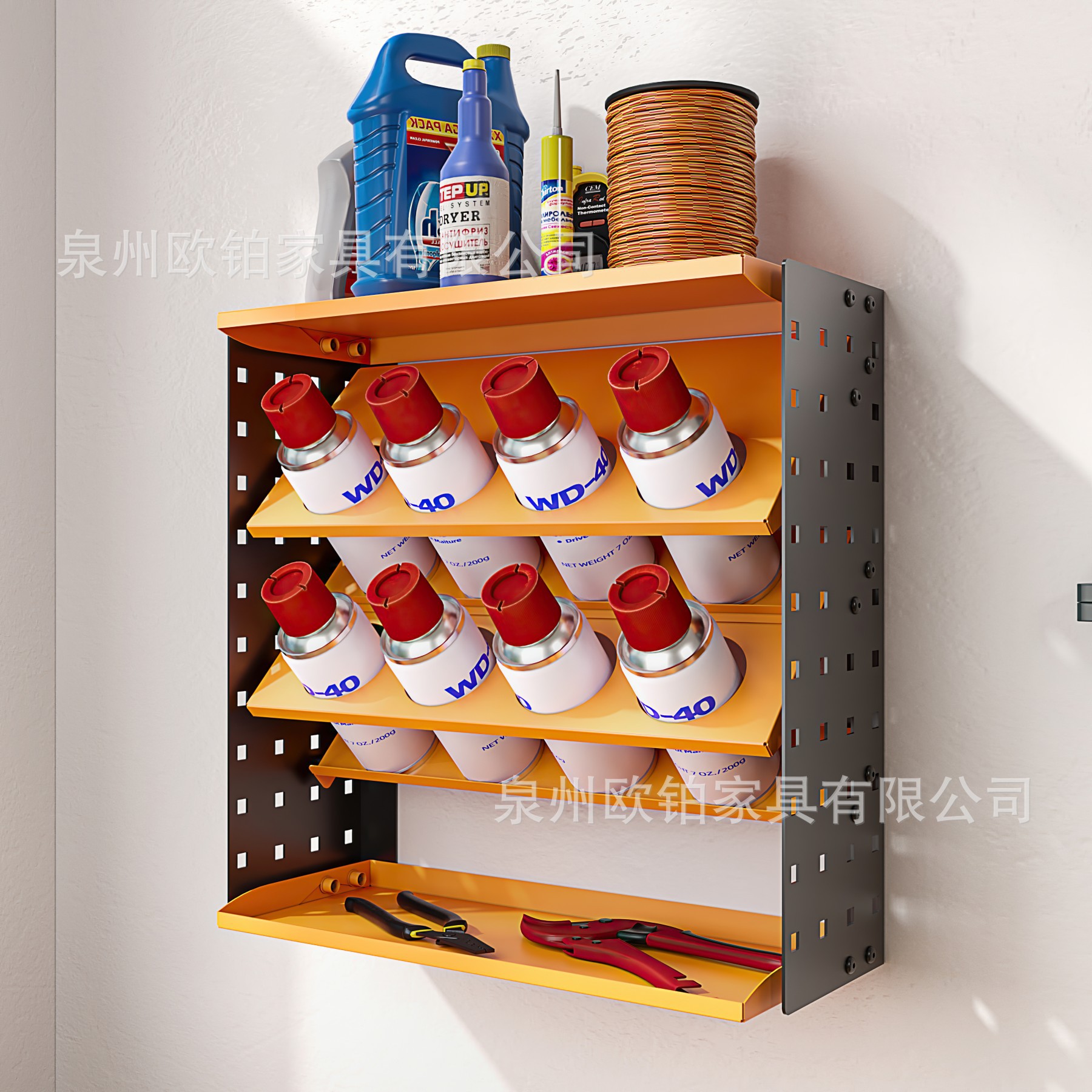 喷罐架,润滑罐壁挂式储物架重型油漆瓶整理器