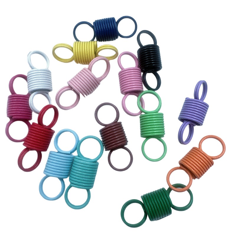 Colorful Painted Spiral Extension Spring Buckle DIY Double Hole Pull Ring 8-Shaped Double Circle Connecting Buckle Jewelry Material Small Accessories